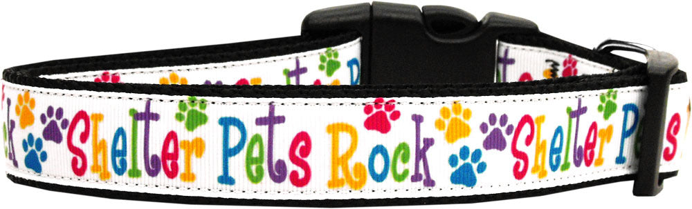 Shelter Pets Rock Nylon Dog Collars Large