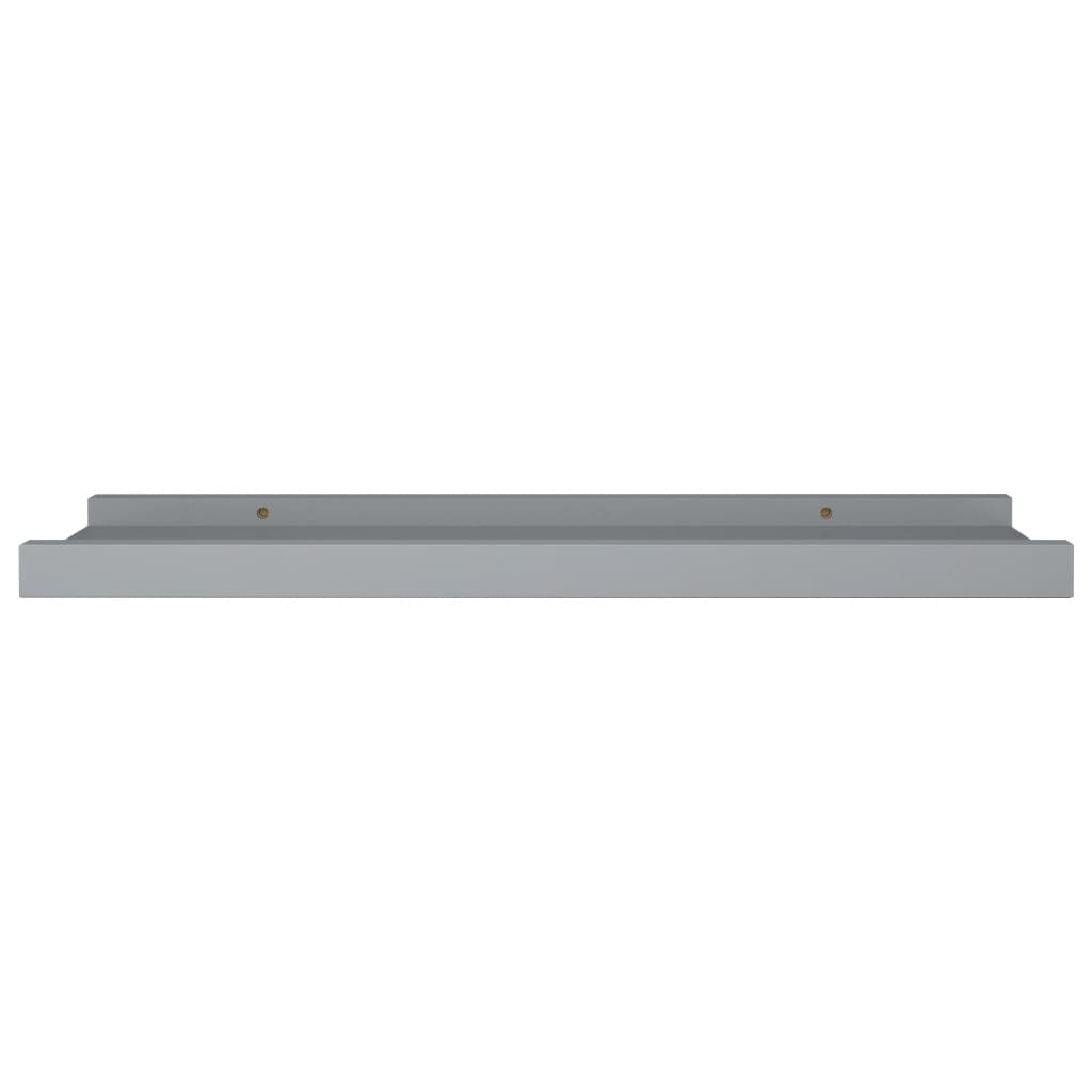 vidaXL Picture Frame Ledge Shelves 2 pcs Gray 15.7"x3.5"x1.2" MDF