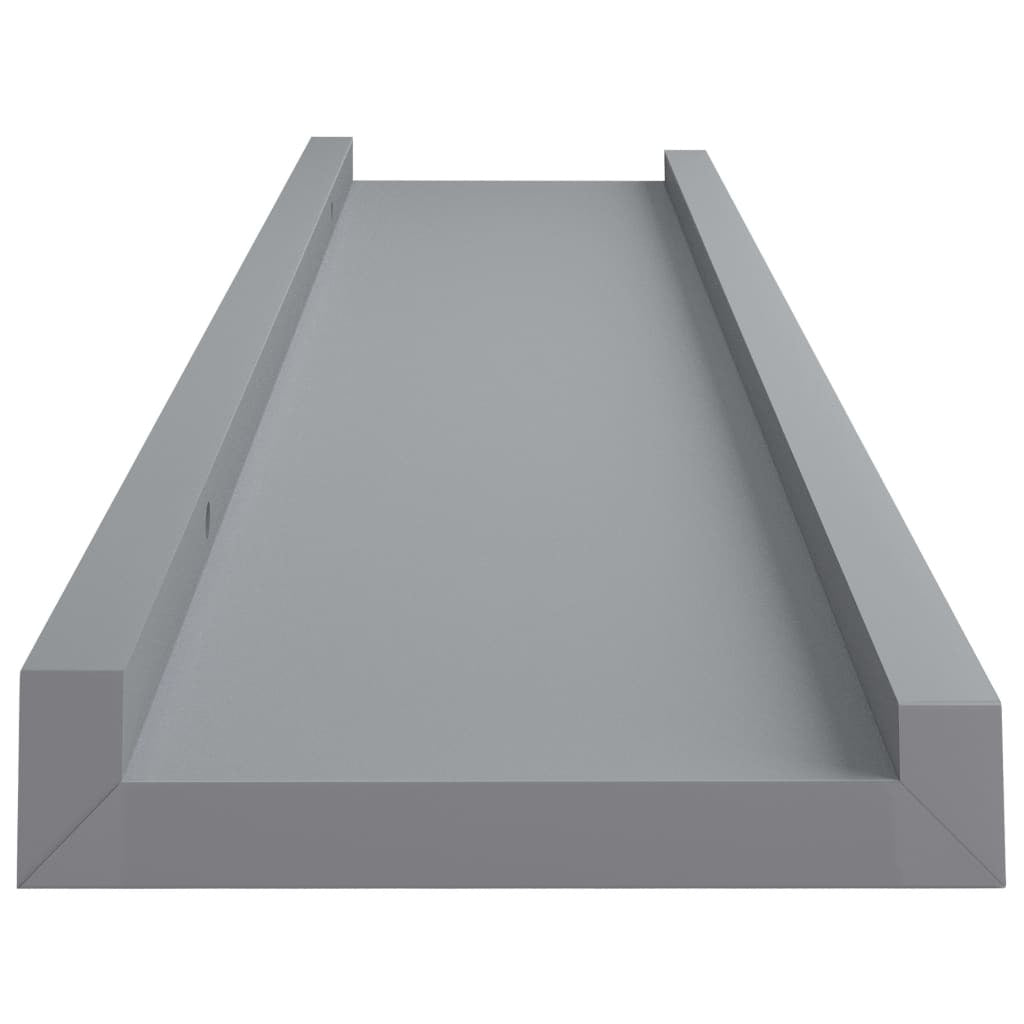 vidaXL Picture Frame Ledge Shelves 2 pcs Gray 15.7"x3.5"x1.2" MDF