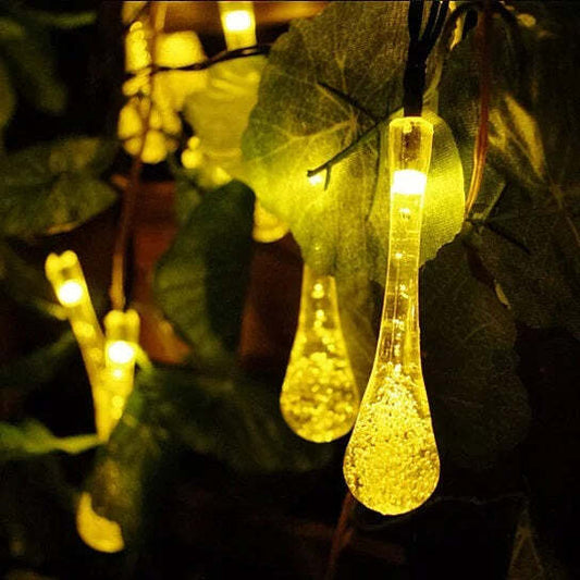 Size: 40 LED,Color: Warm White - Dew Droplets 20 LED Solar Lights Falling Like Dew