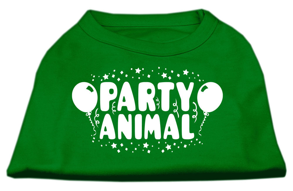 Party Animal Screen Print Shirt Emerald Green Med