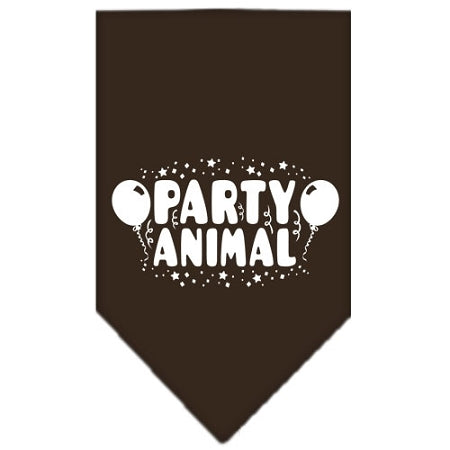 Party Animal Screen Print Bandana Cocoa Small